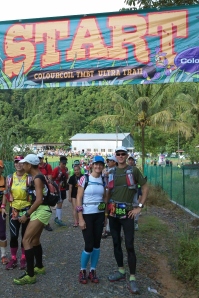 Lined up at the START with my training partner, Debbie Chinn (1st place winner for women's 100 km)